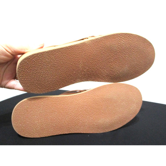 EUC! Macarena Collection Tan Brown Leather Woven Huarache Sandals Women 7.5 - Picture 9 of 10